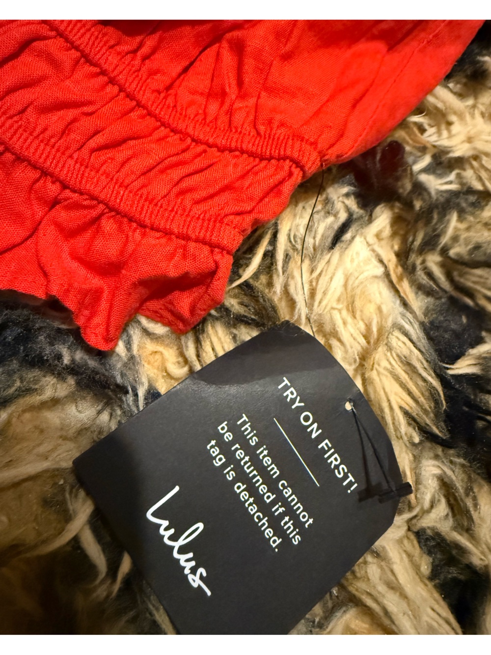 Lulu's Bright Red Strapless Ruffle Top - Picture 3 of 4